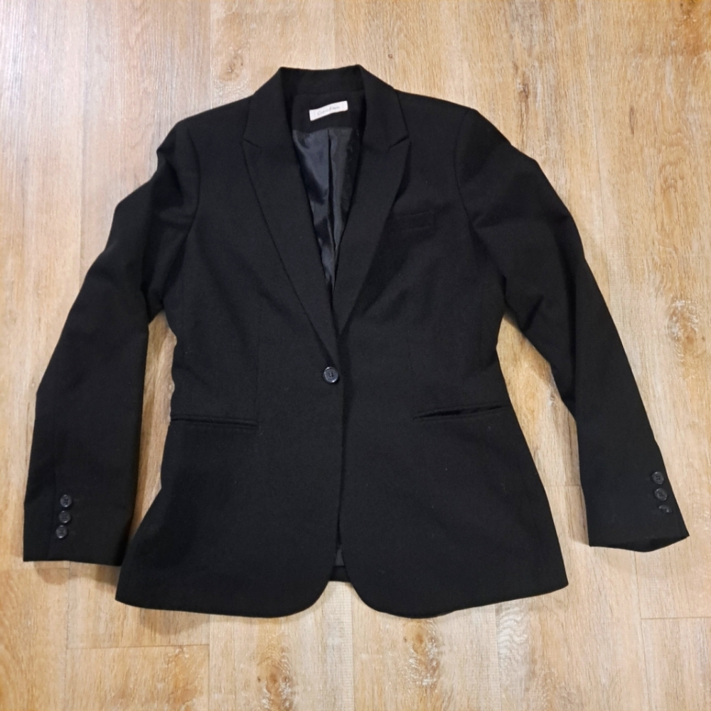 Calvin Klein Black One-Button Classic Women's Blazer